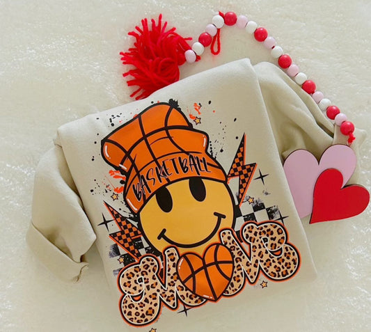 Basketball Mom Leopard Tshirt or Crewneck